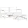 Gartensofa-Set 3-teilig aus massivem weißem Kiefernholz von vidaXL, Gartensets - Ref: Foro24-3250761, Preis: 211,96 €, Rabatt: %