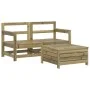 Gartensofa-Set 3-teilig aus imprägniertem Kiefernholz von vidaXL, Gartensets - Ref: Foro24-3250763, Preis: 191,35 €, Rabatt: %