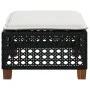 Gartenhocker und schwarzes synthetisches Rattankissen 63,5 x 56 x 32 cm von vidaXL, Hocker für den Außenbereich - Ref: Foro24...
