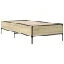 Estructura cama madera ingeniería metal roble Sonoma 75x190 cm de vidaXL, Camas y somieres - Ref: Foro24-844992, Precio: 64,1...