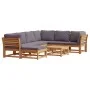 8-teiliges Gartenmöbel-Set mit Kissen aus massivem Akazienholz von vidaXL, Modulare Sofas für den Außenbereich - Ref: Foro24-...