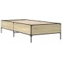 Estructura cama madera ingeniería metal roble Sonoma 90x200 cm de vidaXL, Camas y somieres - Ref: Foro24-844967, Precio: 76,2...