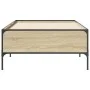 Estructura cama madera ingeniería metal roble Sonoma 90x200 cm de vidaXL, Camas y somieres - Ref: Foro24-844967, Precio: 76,2...