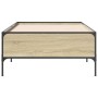 Sonoma oak metal engineered wood bed frame 90x200 cm by vidaXL, Beds and slatted bases - Ref: Foro24-844967, Price: 76,99 €, ...