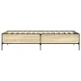 Estructura cama madera ingeniería metal roble Sonoma 90x200 cm de vidaXL, Camas y somieres - Ref: Foro24-844967, Precio: 76,2...