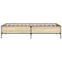 Sonoma oak metal engineered wood bed frame 90x200 cm by vidaXL, Beds and slatted bases - Ref: Foro24-844967, Price: 76,99 €, ...