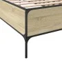 Estructura cama madera ingeniería metal roble Sonoma 90x200 cm de vidaXL, Camas y somieres - Ref: Foro24-844967, Precio: 76,2...