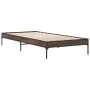 Bettgestell aus Holzwerkstoff, Eiche, braunes Metall, 100 x 200 cm von vidaXL, Betten und Lattenroste - Ref: Foro24-845030, P...