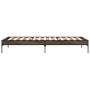 Estructura cama madera ingeniería metal marrón roble 100x200 cm de vidaXL, Camas y somieres - Ref: Foro24-845030, Precio: 64,...