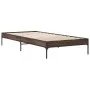 Bettgestell aus Holzwerkstoff, Eiche, braunes Metall, 100 x 200 cm von vidaXL, Betten und Lattenroste - Ref: Foro24-845030, P...