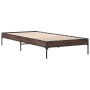Estructura cama madera ingeniería metal marrón roble 100x200 cm de vidaXL, Camas y somieres - Ref: Foro24-845030, Precio: 64,...