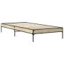 Sonoma oak metal engineered wood bed frame 90x200 cm by vidaXL, Beds and slatted bases - Ref: Foro24-845032, Price: 55,56 €, ...