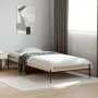 Sonoma oak metal engineered wood bed frame 90x200 cm by vidaXL, Beds and slatted bases - Ref: Foro24-845032, Price: 55,56 €, ...