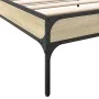 Sonoma oak metal engineered wood bed frame 90x200 cm by vidaXL, Beds and slatted bases - Ref: Foro24-845032, Price: 55,56 €, ...