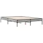 Estructura cama madera ingeniería metal gris Sonoma 120x200 cm de vidaXL, Camas y somieres - Ref: Foro24-845024, Precio: 75,7...