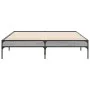 Estructura cama madera ingeniería metal gris Sonoma 120x200 cm de vidaXL, Camas y somieres - Ref: Foro24-845024, Precio: 75,7...