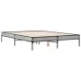 Estructura cama madera ingeniería metal gris Sonoma 120x200 cm de vidaXL, Camas y somieres - Ref: Foro24-845024, Precio: 75,7...