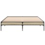 Sonoma oak metal engineered wood bed frame 160x200 cm by vidaXL, Beds and slatted bases - Ref: Foro24-845007, Price: 110,69 €...