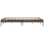 Bettgestell aus Holzwerkstoff, Eiche, braunes Metall, 135 x 190 cm von vidaXL, Betten und Lattenroste - Ref: Foro24-845045, P...