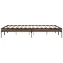 Bettgestell aus Holzwerkstoff, Eiche, braunes Metall, 135 x 190 cm von vidaXL, Betten und Lattenroste - Ref: Foro24-845045, P...