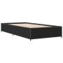 Estructura de cama madera de ingeniería y metal negra 75x190 cm de vidaXL, Camas y somieres - Ref: Foro24-845121, Precio: 68,...