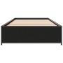Estructura de cama madera de ingeniería y metal negra 75x190 cm de vidaXL, Camas y somieres - Ref: Foro24-845121, Precio: 68,...