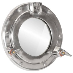Espejo de ojo de buey de pared aluminio y vidrio Ø23 cm