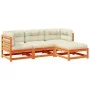 4-piece garden sofa set with wax-brown pine wood cushions by vidaXL, Garden sets - Ref: Foro24-3295815, Price: 449,76 €, Disc...