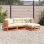 4-piece garden sofa set with wax-brown pine wood cushions by vidaXL, Garden sets - Ref: Foro24-3295815, Price: 454,97 €, Disc...