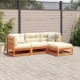 4-piece garden sofa set with wax-brown pine wood cushions by vidaXL, Garden sets - Ref: Foro24-3295815, Price: 449,76 €, Disc...