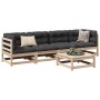 5-teilige Gartensofagarnitur mit Kissen aus massivem Kiefernholz von vidaXL, Gartensets - Ref: Foro24-3299275, Preis: 414,11 ...