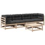 5-piece garden sofa set with solid pine wood cushions by vidaXL, Garden sets - Ref: Foro24-3299275, Price: 414,11 €, Discount: %