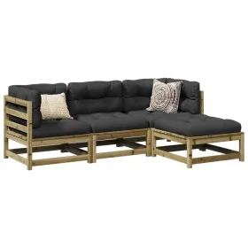 4-piece garden sofa set with impregnated pine wood cushions by vidaXL, Garden sets - Ref: Foro24-3295817, Price: 383,91 €, Di...