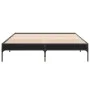 Engineered wood and black metal bed frame 150x200cm by vidaXL, Beds and slatted bases - Ref: Foro24-845011, Price: 91,71 €, D...