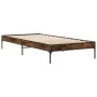 Estructura cama madera ingeniería metal roble humo 75x190 cm de vidaXL, Camas y somieres - Ref: Foro24-845058, Precio: 58,54 ...