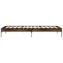 Estructura cama madera ingeniería metal roble humo 75x190 cm de vidaXL, Camas y somieres - Ref: Foro24-845058, Precio: 58,54 ...