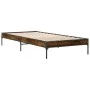 Estructura cama madera ingeniería metal roble humo 75x190 cm de vidaXL, Camas y somieres - Ref: Foro24-845058, Precio: 58,54 ...