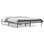 Sonoma gray metal engineered wood bed frame 140x190 cm by vidaXL, Beds and slatted bases - Ref: Foro24-845039, Price: 90,17 €...