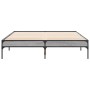 Sonoma gray metal engineered wood bed frame 140x190 cm by vidaXL, Beds and slatted bases - Ref: Foro24-845039, Price: 90,17 €...
