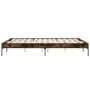 Bettgestell aus Holzwerkstoff, Metall, geräucherte Eiche, 140 x 200 cm von vidaXL, Betten und Lattenroste - Ref: Foro24-84501...