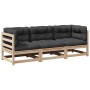 3-piece garden sofa set with solid pine wood cushions by vidaXL, Garden sets - Ref: Foro24-3299268, Price: 291,17 €, Discount: %