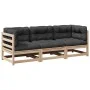 3-piece garden sofa set with solid pine wood cushions by vidaXL, Garden sets - Ref: Foro24-3299268, Price: 287,35 €, Discount: %