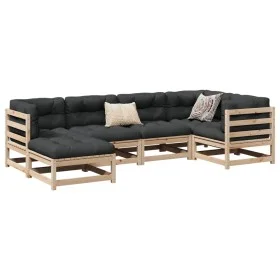 Gartensofa-Set 6-teilig aus massivem Kiefernholz von vidaXL, Gartensets - Ref: Foro24-3299519, Preis: 340,18 €, Rabatt: %