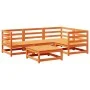 Gartensofa-Set 5-teilig, massives Kiefernholz, wachsbraun von vidaXL, Gartensets - Ref: Foro24-3299420, Preis: 303,13 €, Raba...