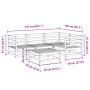 Gartensofa-Set 5-teilig, massives Kiefernholz, wachsbraun von vidaXL, Gartensets - Ref: Foro24-3299420, Preis: 307,07 €, Raba...