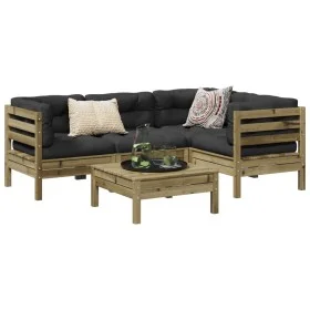 5-piece garden sofa set with impregnated pine wood cushions by vidaXL, Garden sets - Ref: Foro24-3299429, Price: 389,98 €, Di...