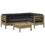 5-teilige Gartensofagarnitur mit Kissen aus imprägniertem Kiefernholz von vidaXL, Gartensets - Ref: Foro24-3299429, Preis: 40...