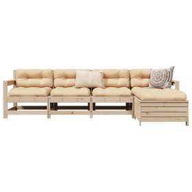 Gartensofa-Set 5-teilig aus massivem Kiefernholz von vidaXL, Gartensets - Ref: Foro24-3250852, Preis: 299,50 €, Rabatt: %