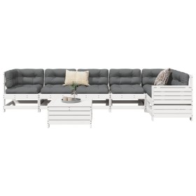 Gartensofa-Set 7-teilig aus massivem weißem Kiefernholz von vidaXL, Gartensets - Ref: Foro24-3250873, Preis: 496,10 €, Rabatt: %