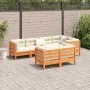 7-teilige Gartensofagarnitur mit wachsbraunen Kissen aus Kiefernholz von vidaXL, Gartensets - Ref: Foro24-3299497, Preis: 627...